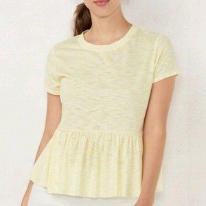 LC Lauren Conrad Yellow Peplum Shirt - M